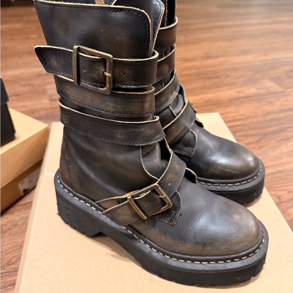 Steve Madden Black and Brown Combat Boots - Picture 5 of 5
